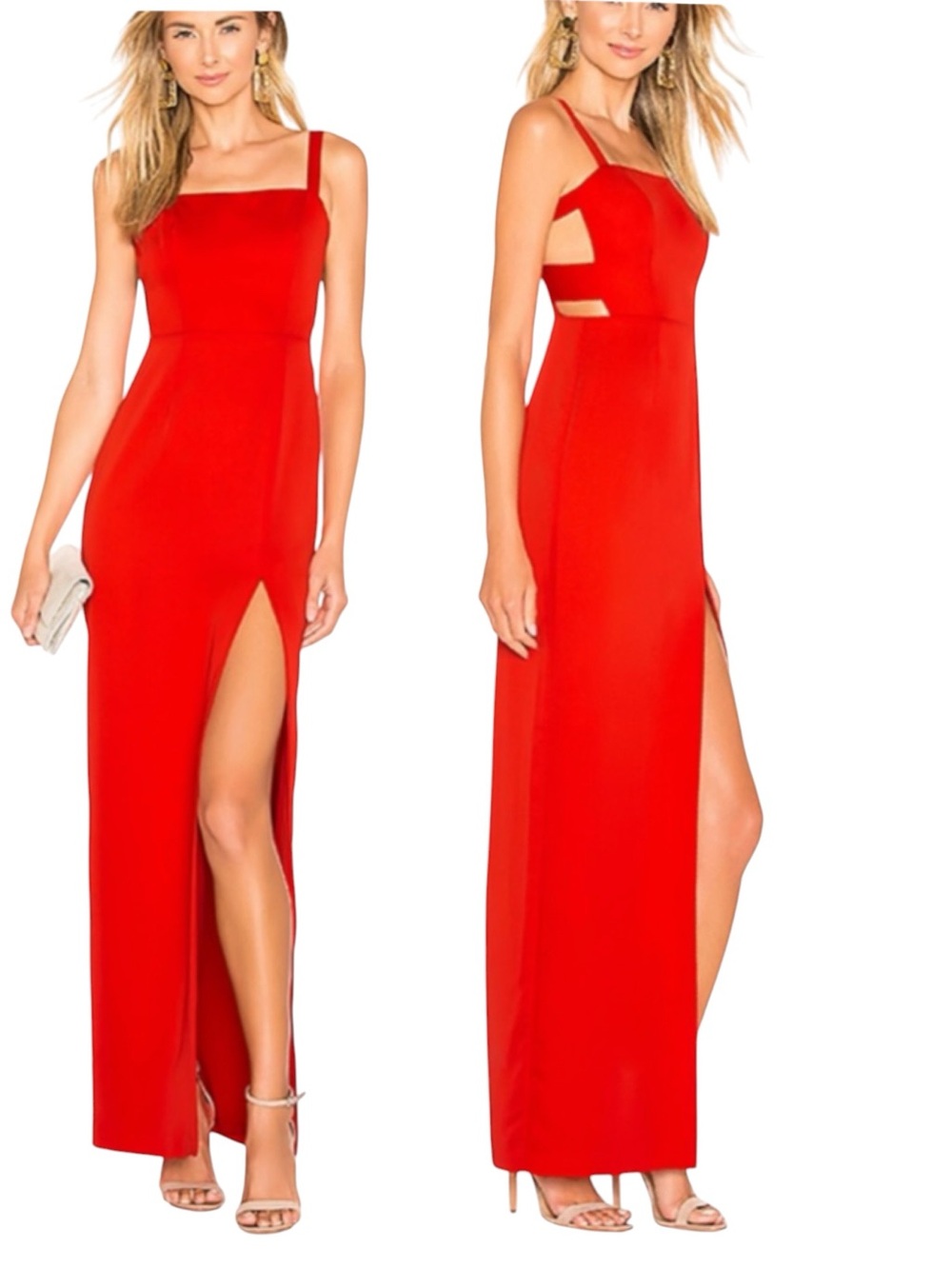 LOVERS + FRIENDS Lacie Cut Out Gown in Red Size S